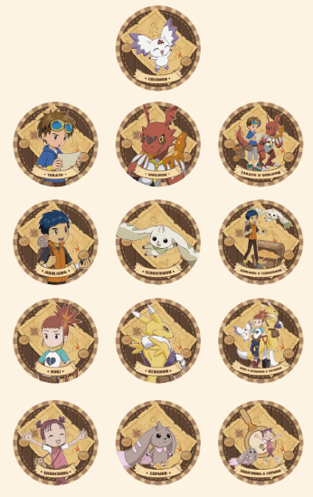 BADGE RIN (吧唧霖) 디지몬 테이머즈 BADGE RIN 트레저 헌터 캔배지 풀박스