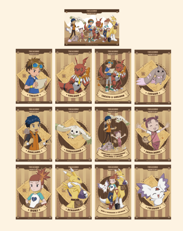 BADGE RIN (吧唧霖) 디지몬 테이머즈 BADGE RIN 트레저 헌터 카드 풀박스