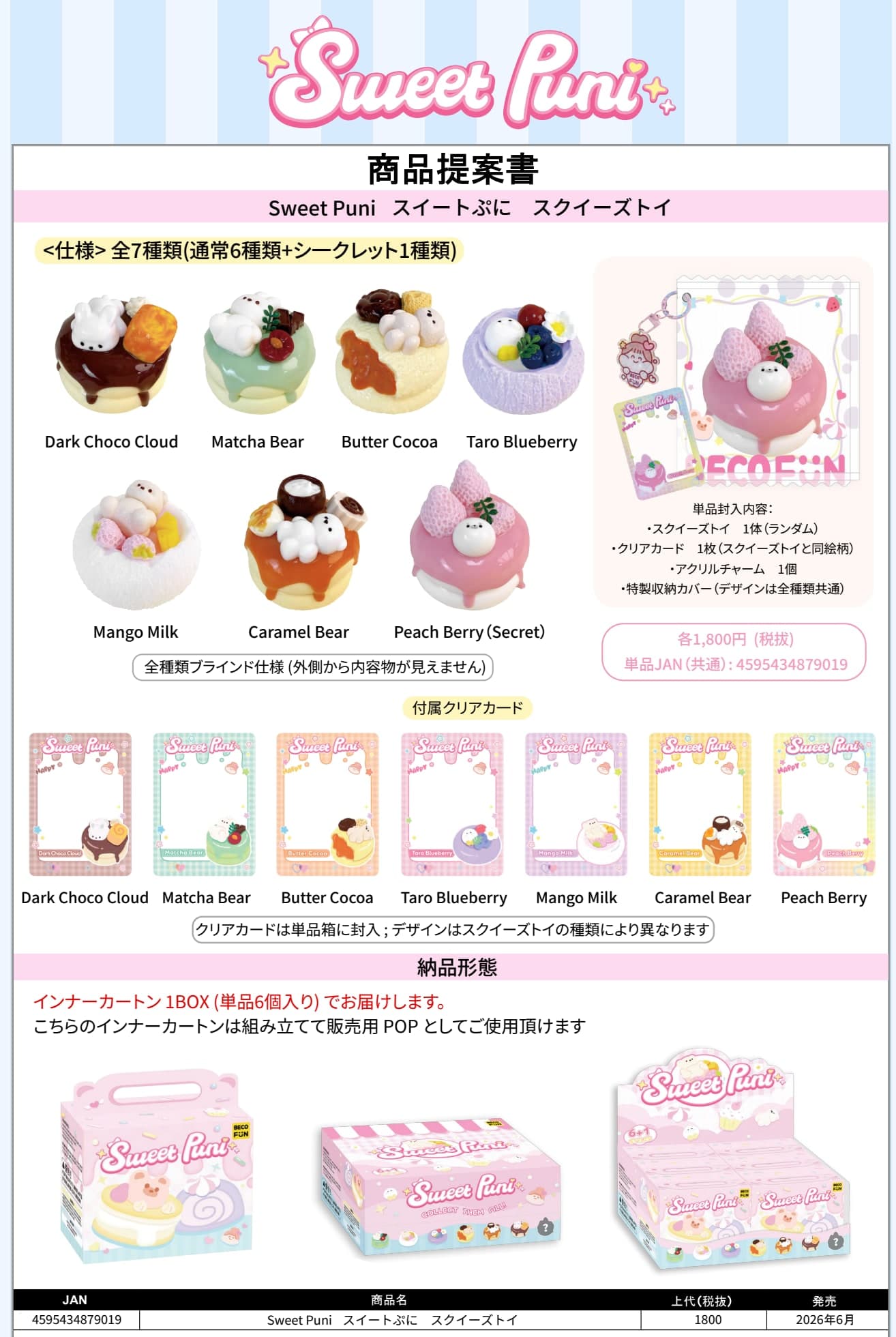 BECOFUN Sweet Puni 스위트 푸니 스퀴즈토이 블라인드박스