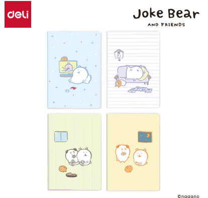 DELI 농담곰 ZCX203 32절 플라스틱 커버 노트 72매 혼합