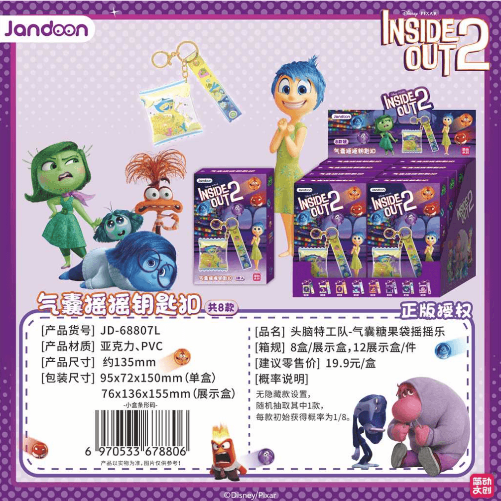 JANDOON 디즈니 인사이드 아웃 에어쿠션 캔디백 셰이커 블라인드박스