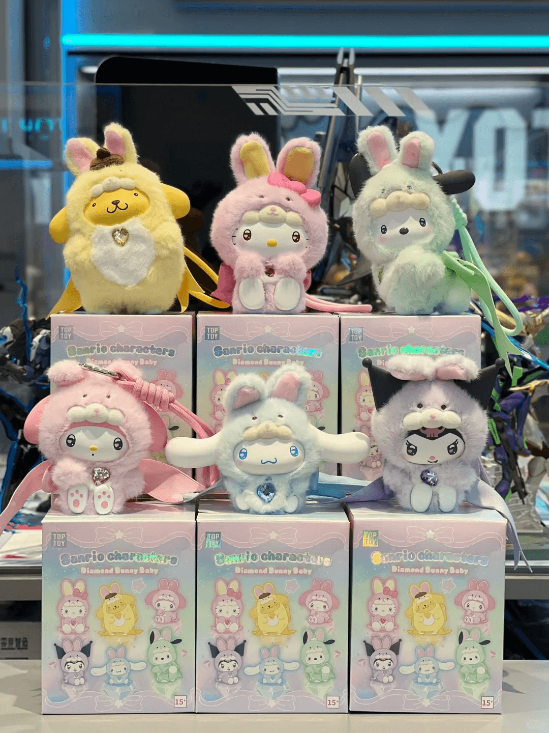TOPTOY 산리오 캐릭터즈 Diamond Bunny Baby 시리즈 Plush 블라인드박스