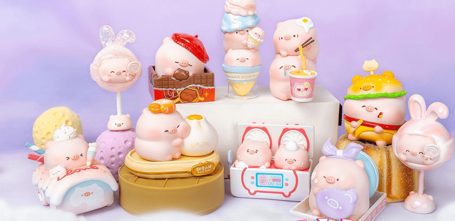 WADOLL 스위트 피기 칼로리 주유소 PVC 블라인드박스