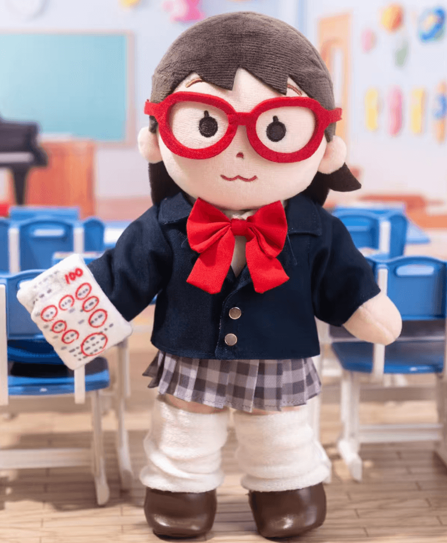 이라스토야 고양이 여고생 일러스트 캐릭터 25cm 인형